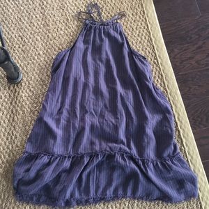 Purple tie neck dress